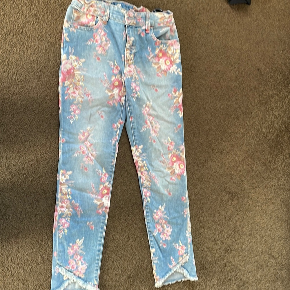 GAP girls supper skinny flower jeans size 12